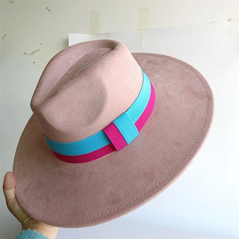 Women's Wide Brim Fedora Hat Retro Style