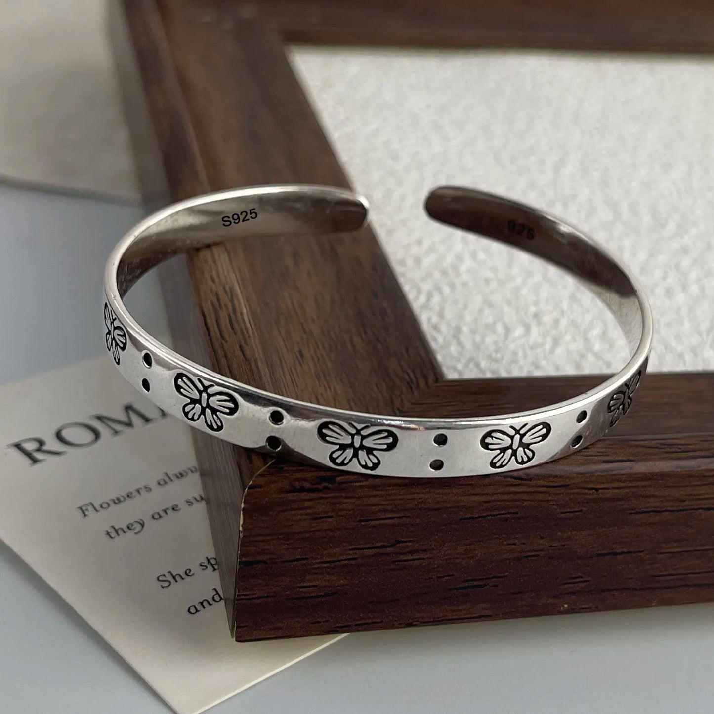Women's S925 Silver Rose Flower Bracelet