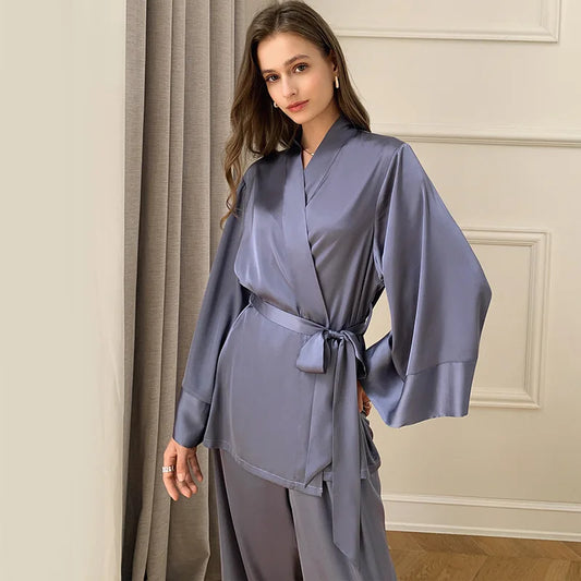 Satin Two-Piece Women Pajama Set