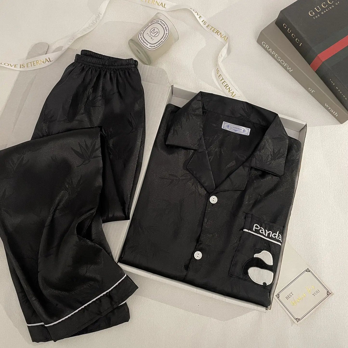 Ice Silk Men Loungewear Pajama Set