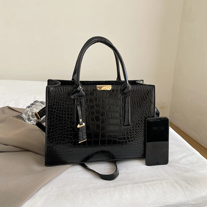 Crocodile Patent Leather Crossbody