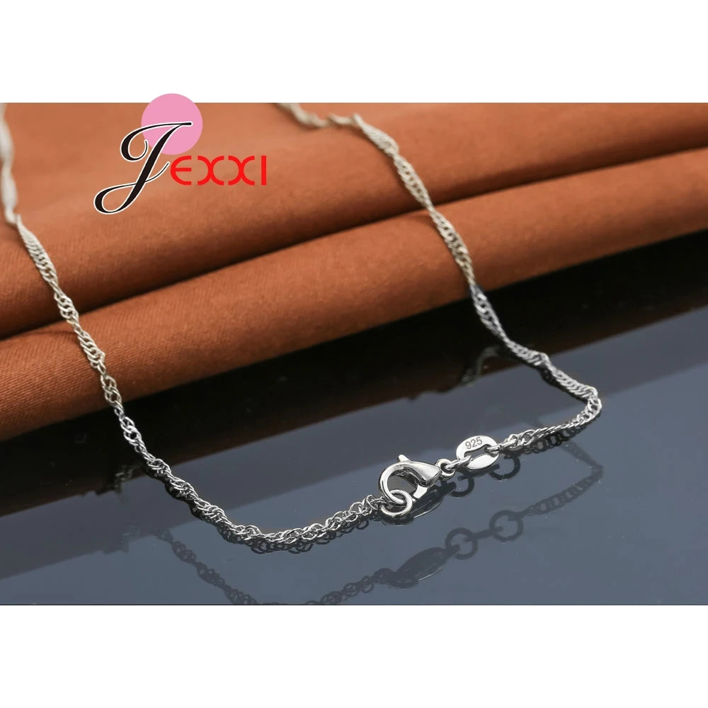 Silver Rhinestone Necklace Earring Set