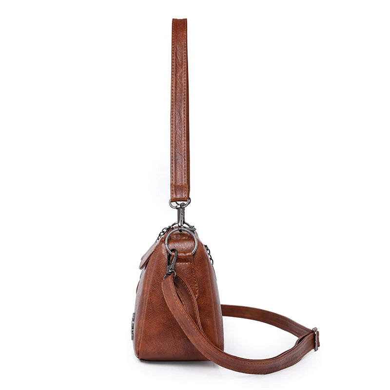 Vintage PU Crossbody Bag