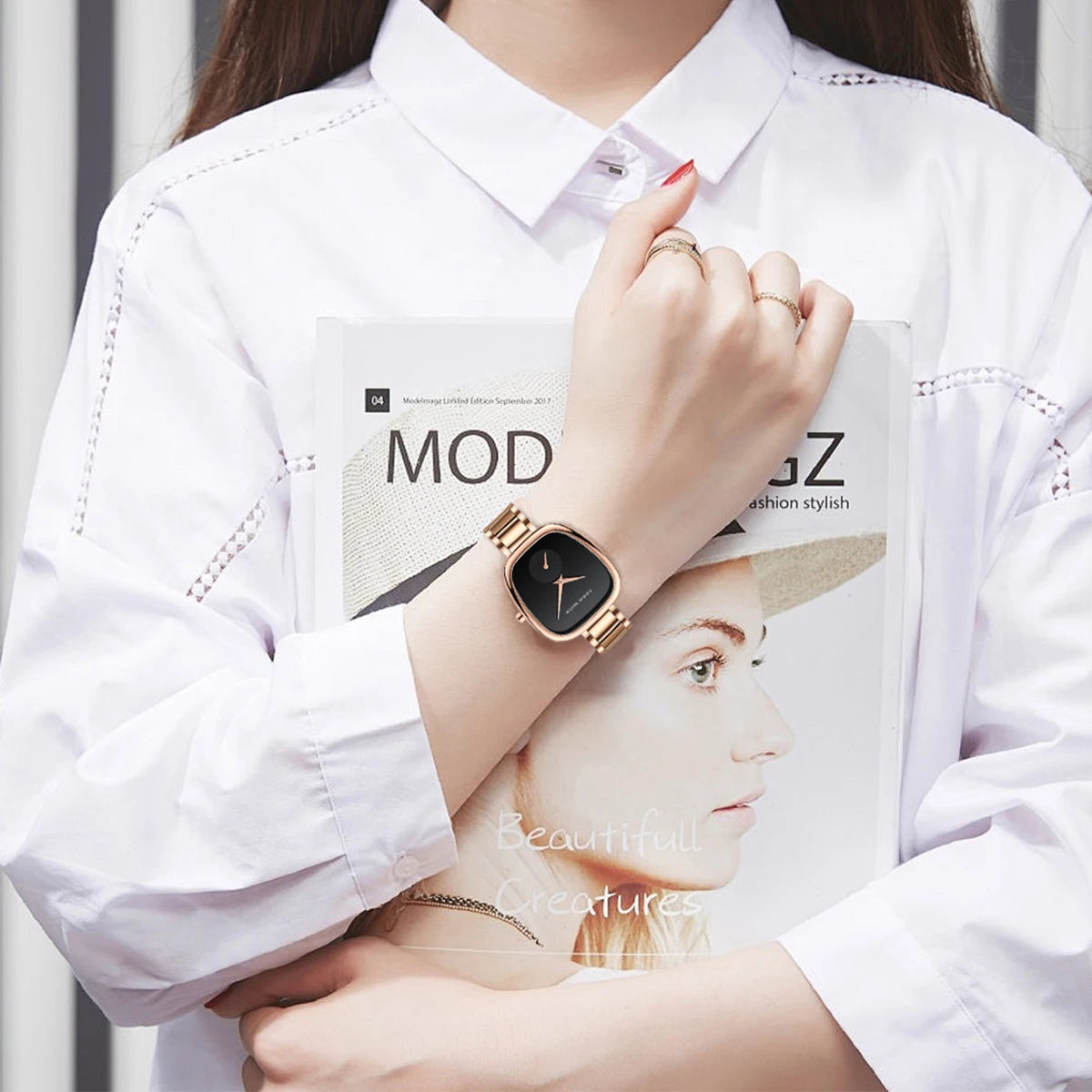 Women's Oval Rose Gold Minimalist Watch