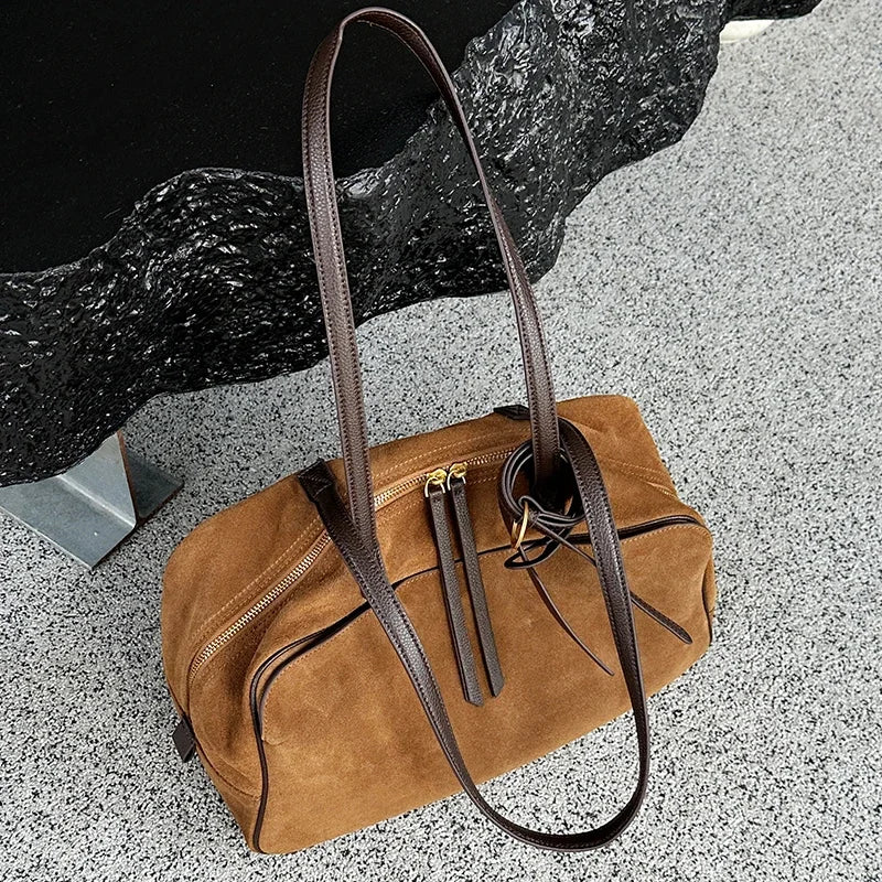 Suede Cowhide Large Tote Bag