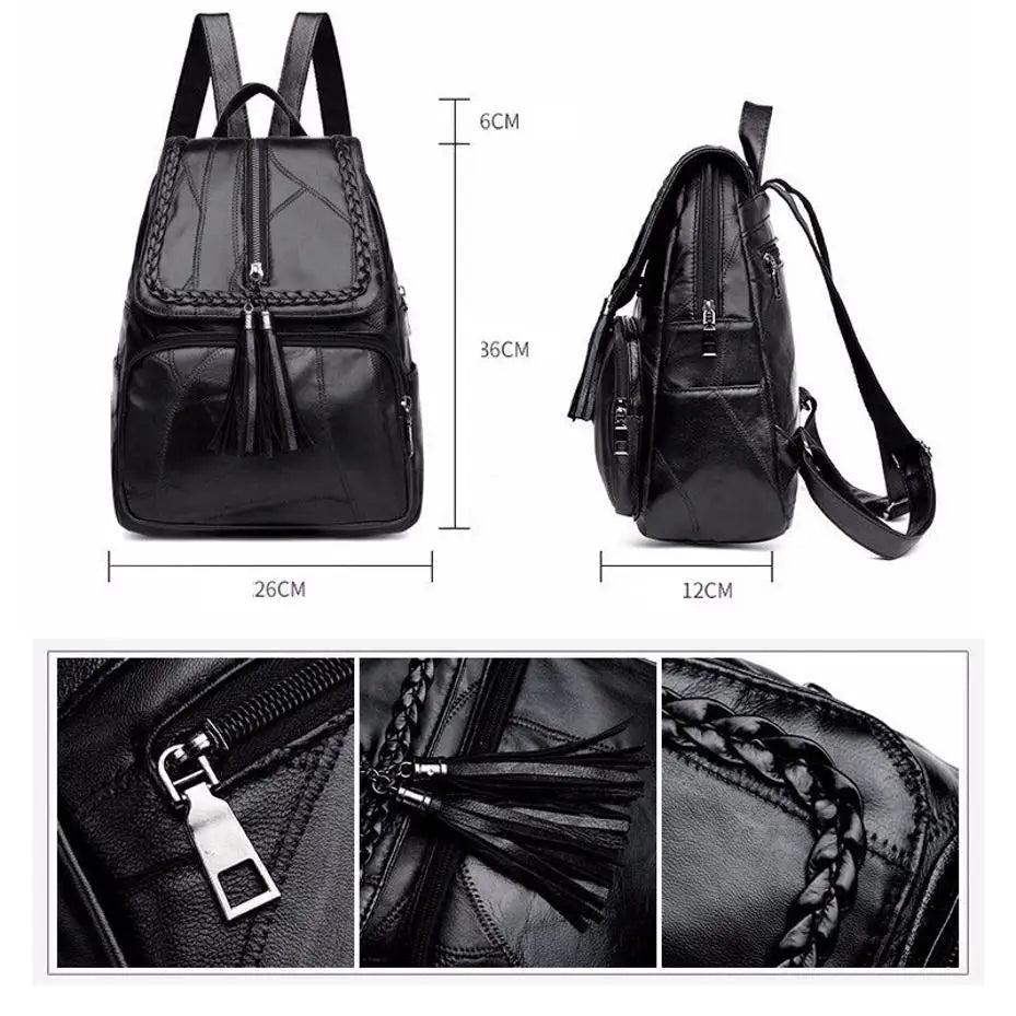 Women's PU Leather Backpack School Casual