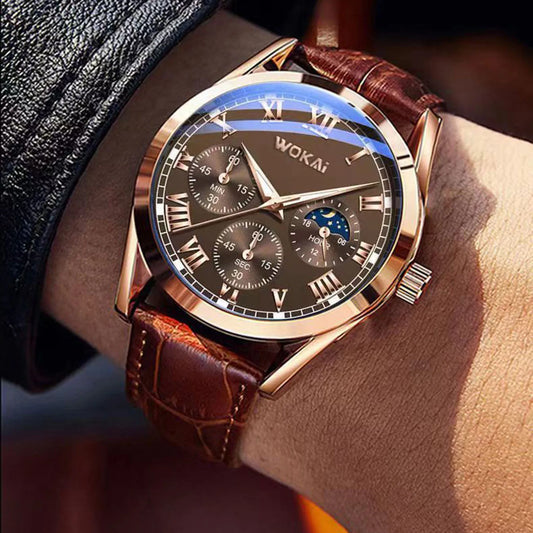 Men's PU Leather Quartz Watch Calendar
