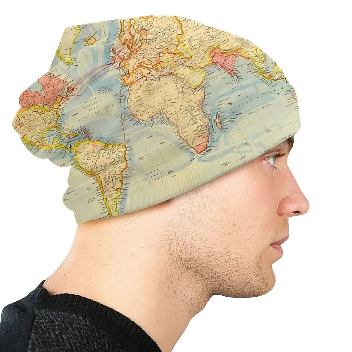 World Map Knitted Beanie