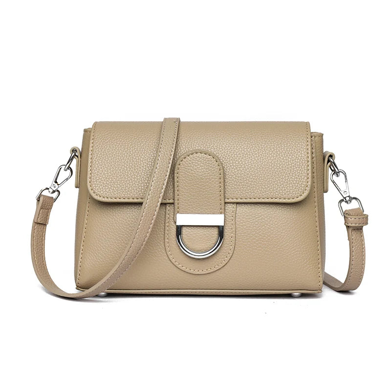 Women's Cowhide Leather Small Flap Crossbody Bag