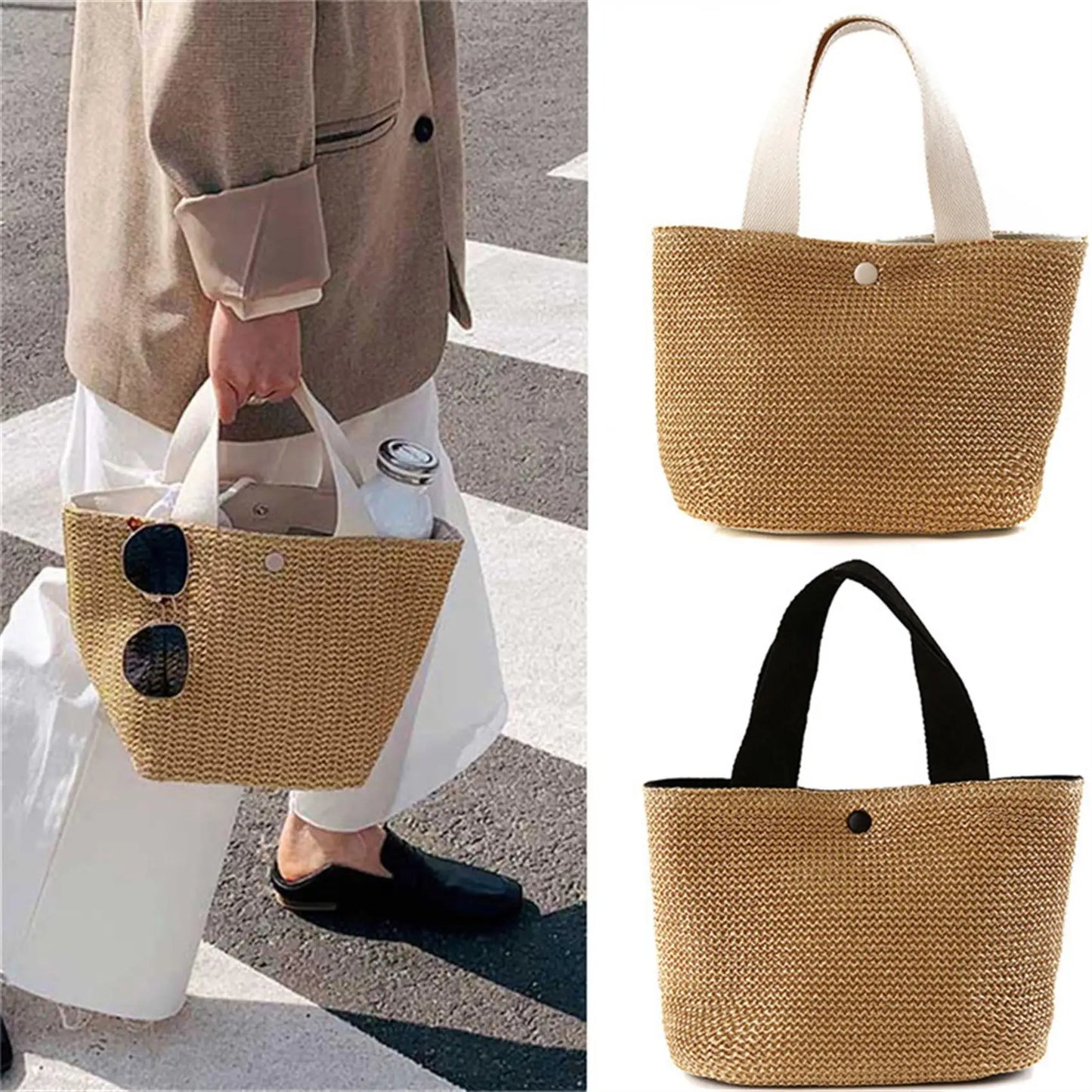 Straw Woven Beach Tote