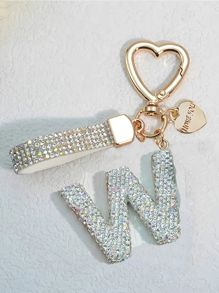 Crystal Initial Letter Keychain