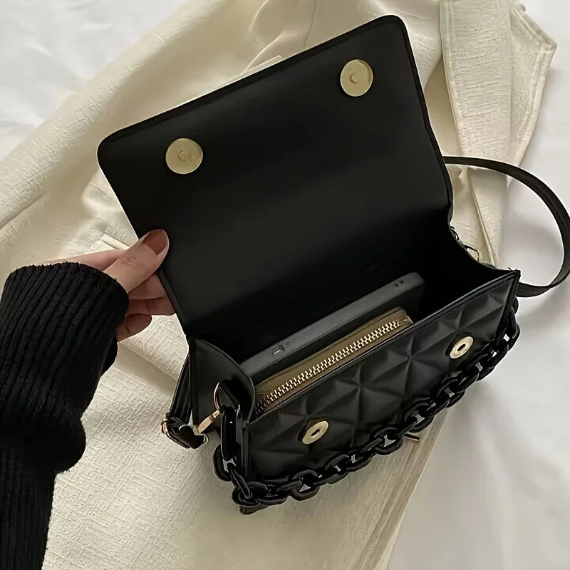 Quilted Mini Crossbody Tote Bag
