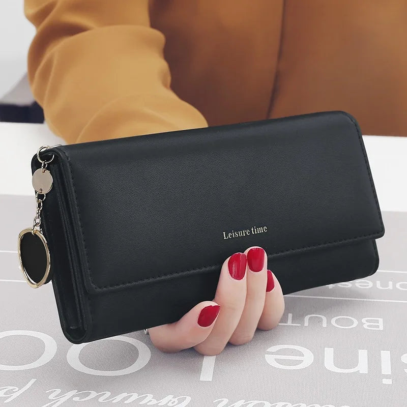 Leather Tri-Fold Women Wallet