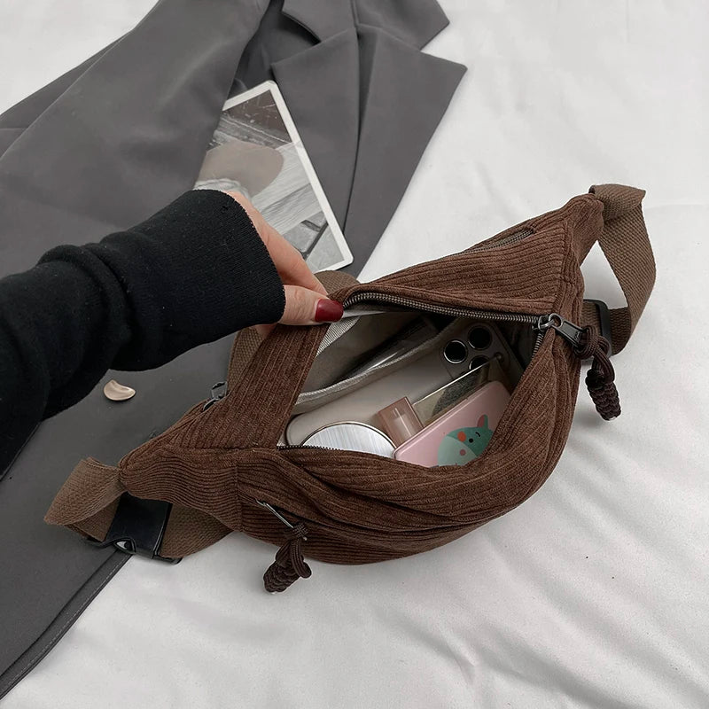 Corduroy Waist & Crossbody Bag