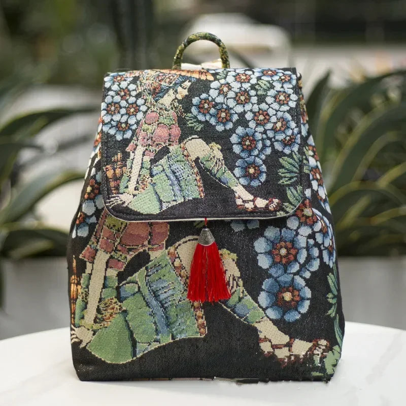 Canvas Backpack Ethnic Style