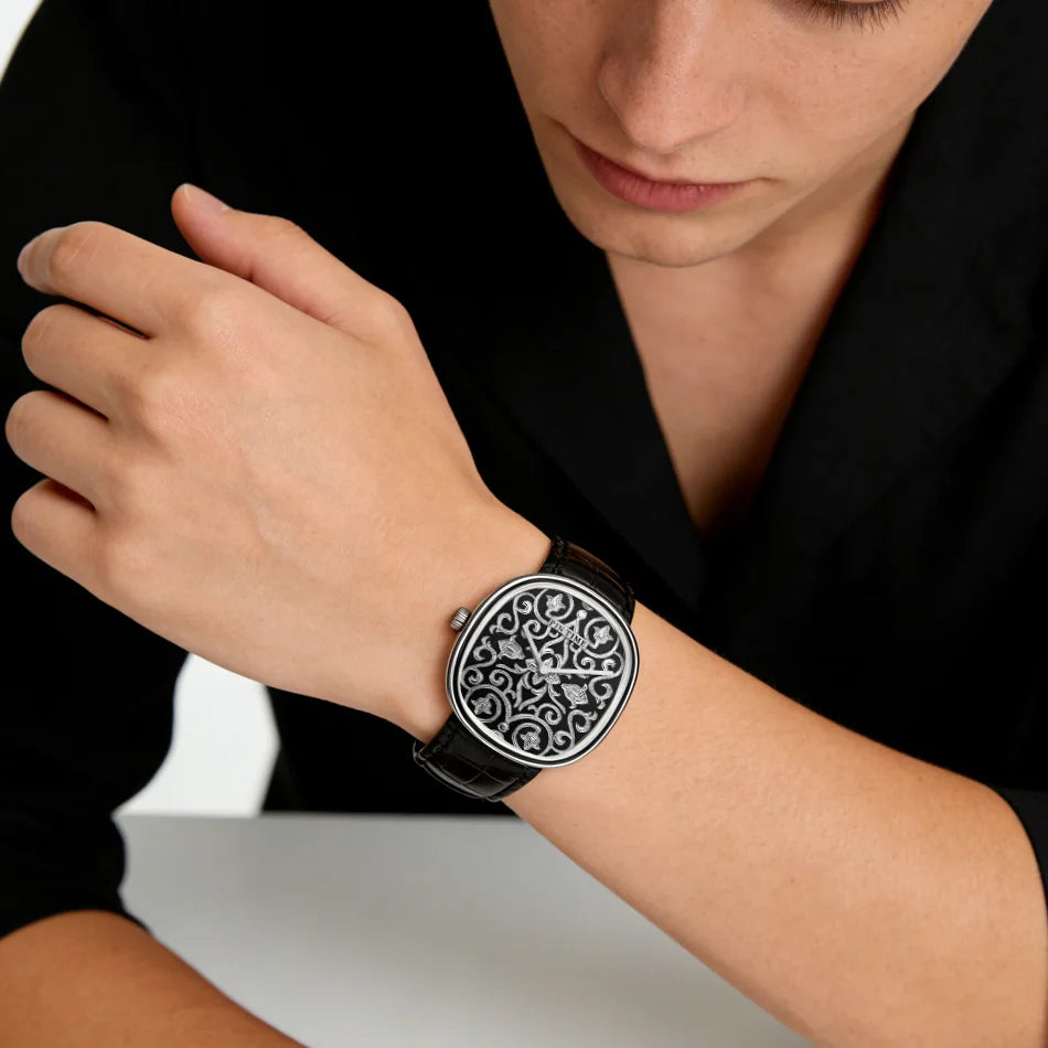 Oval Leather Watch Men
