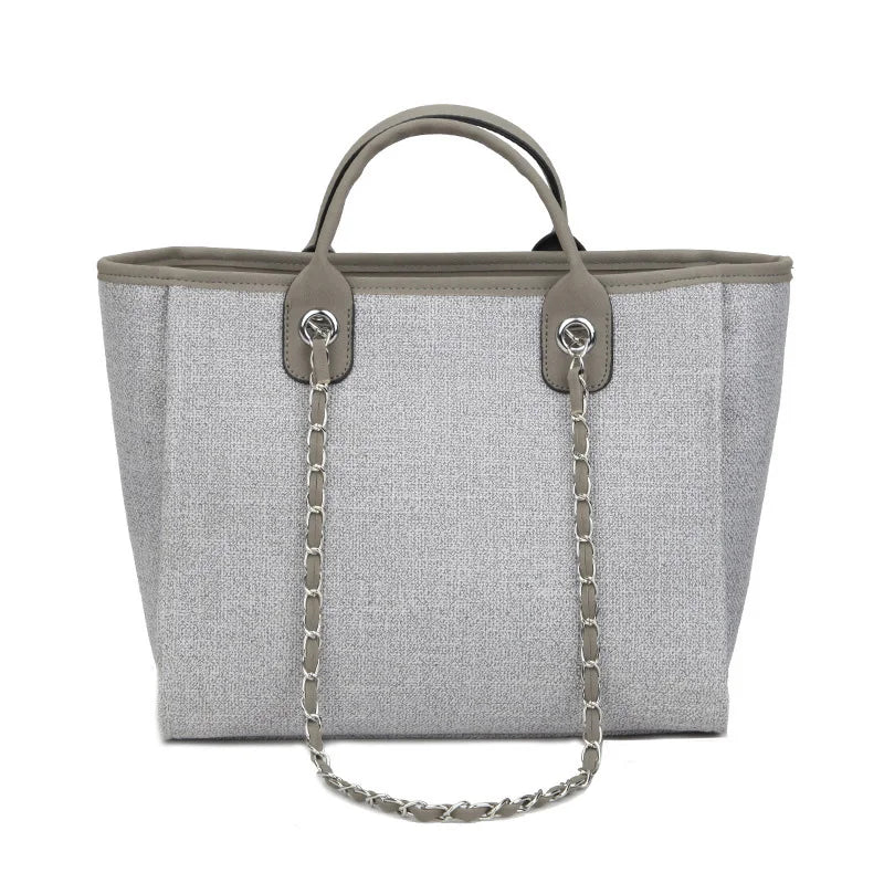 Canvas Chain Shoulder Tote