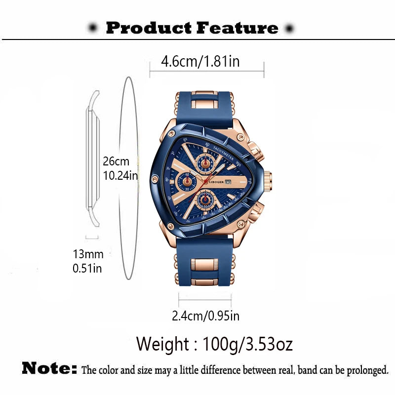 Men's Sports Silicone Auto Date Quartz Watch