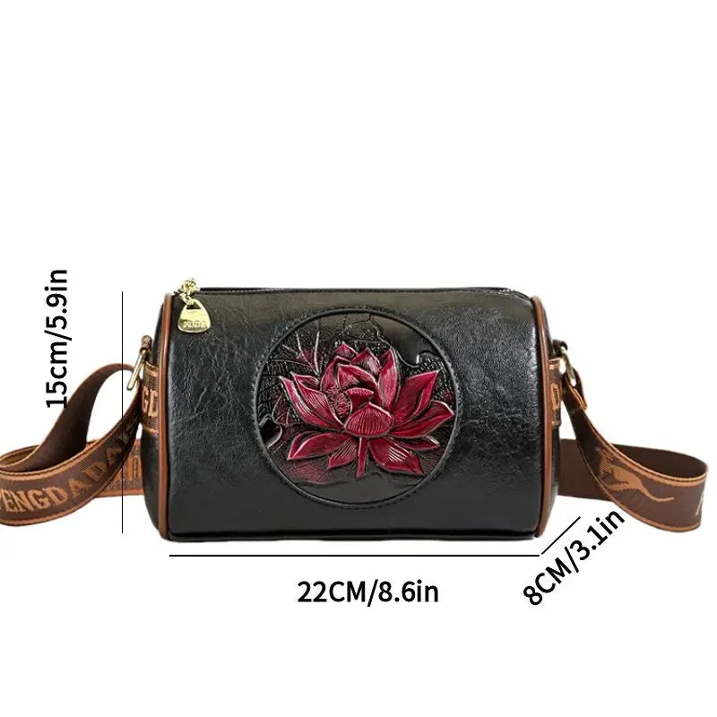 Soft Leather Print Shoulder & Crossbody Bag