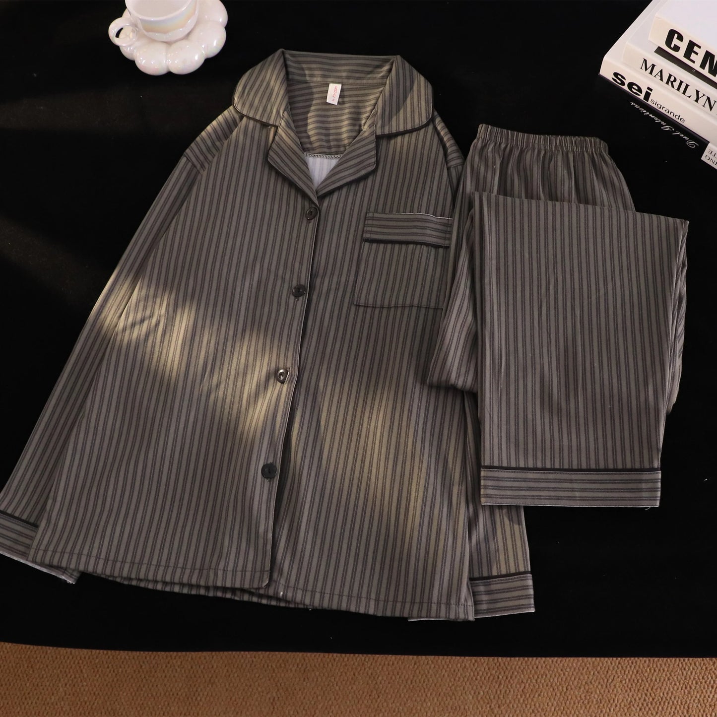Striped Cotton Couple Pajamas