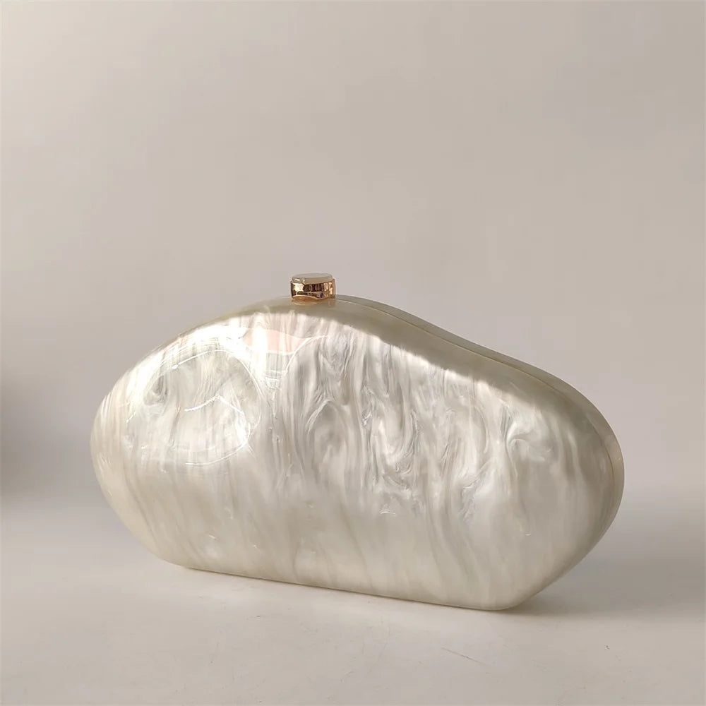 Women's Acrylic Shell Box Evening Shoulder Bag