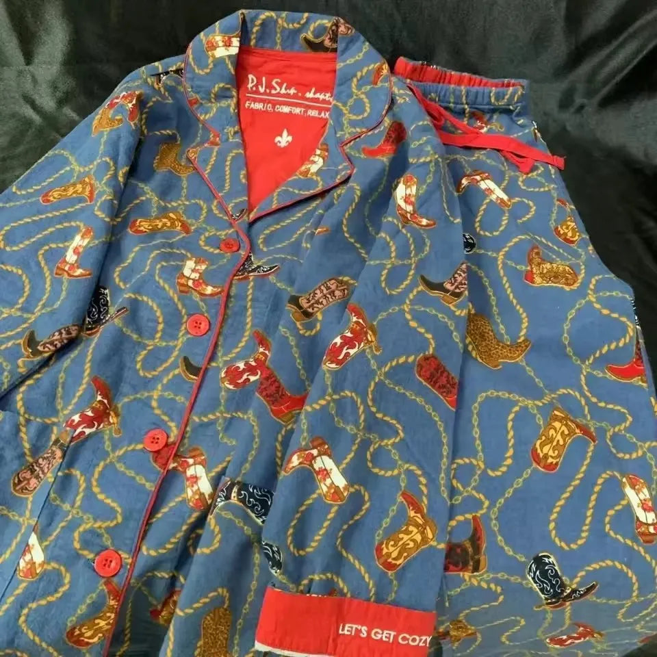 Fleece Cartoon Women Pajama Set