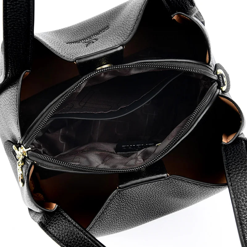 Women's Soft Leather Large Tote Crossbody Bag
