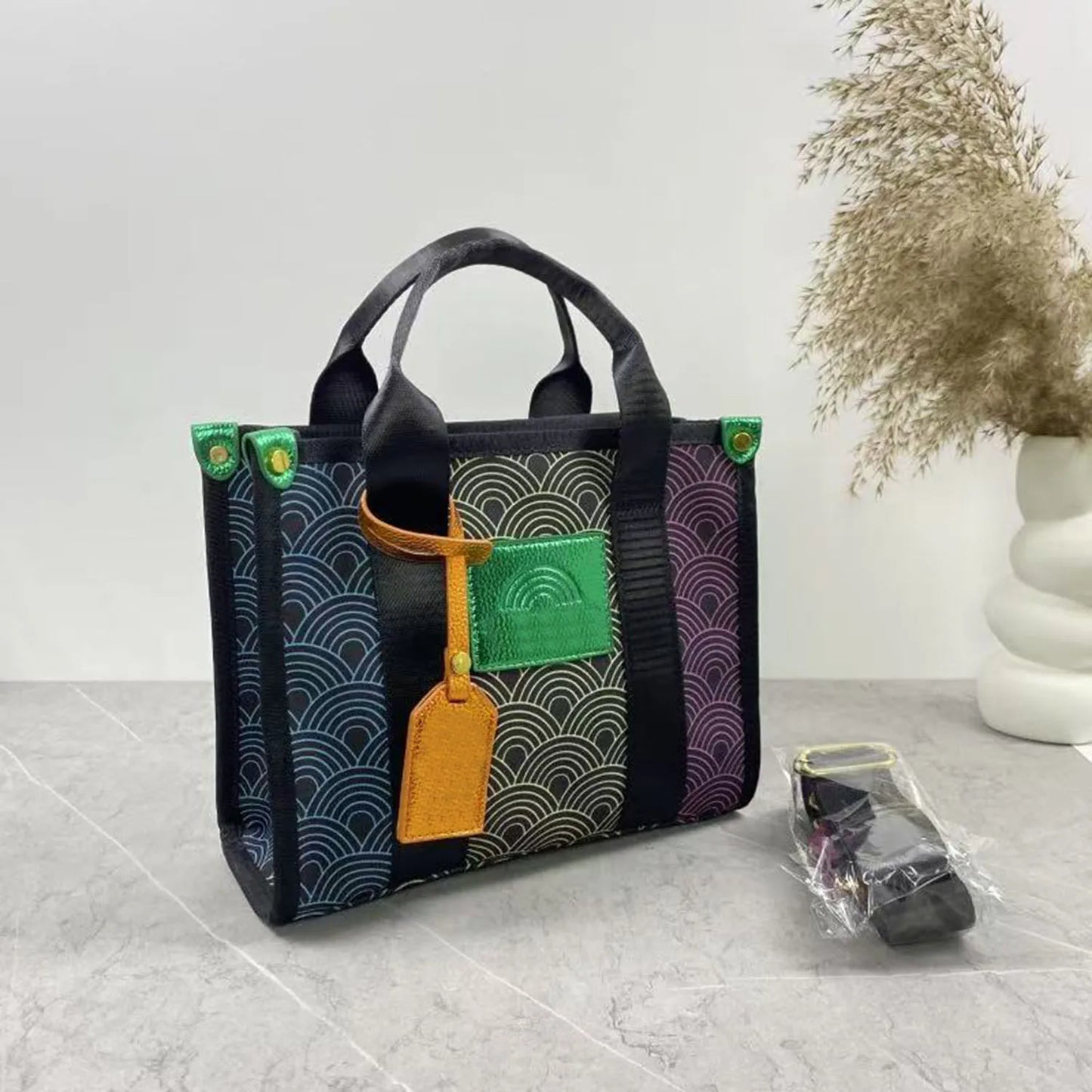 Gradient Stitching Tote Bag