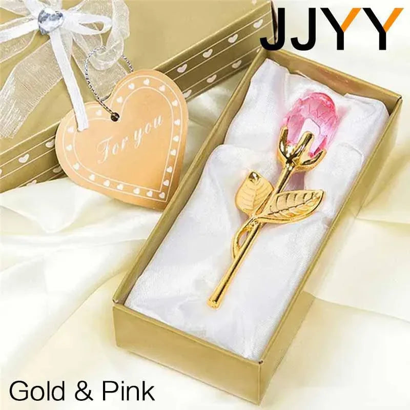 Crystal Rose Statue Gift Box Wedding Decor