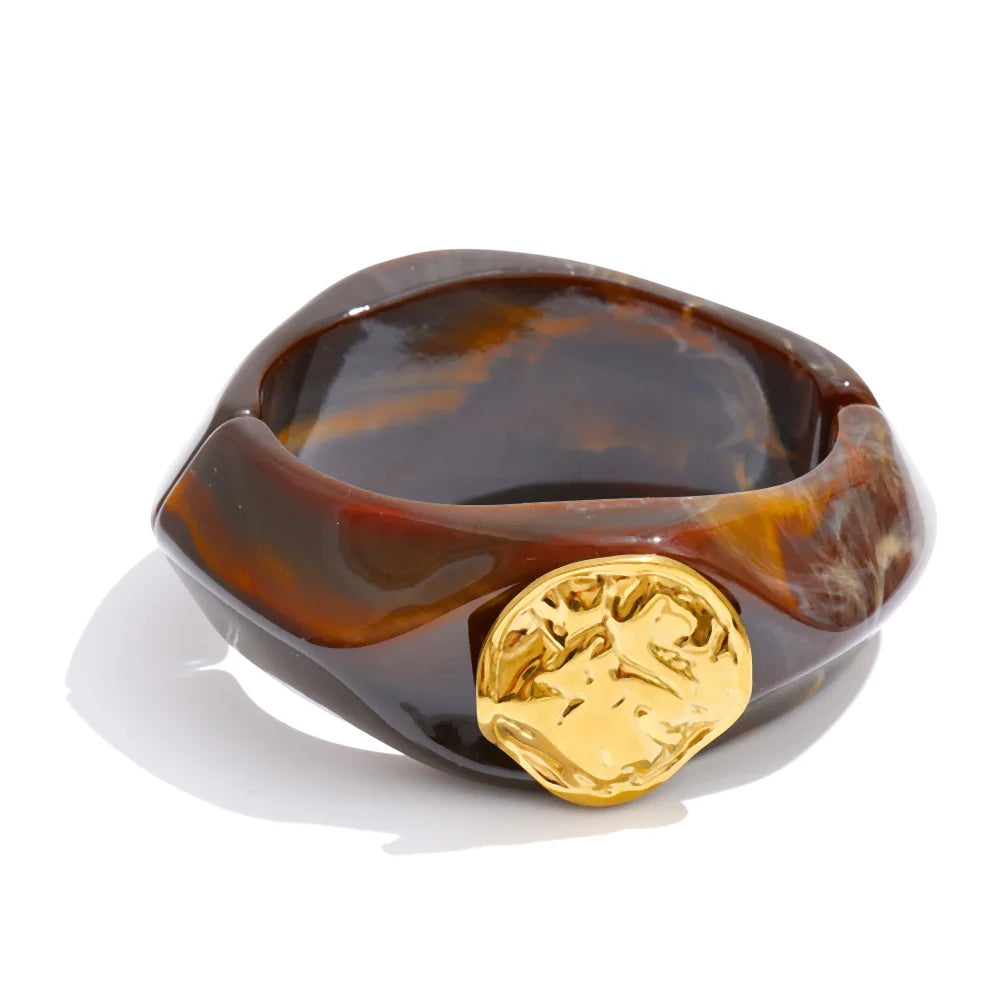 Resin Wide Bangle Bracelet