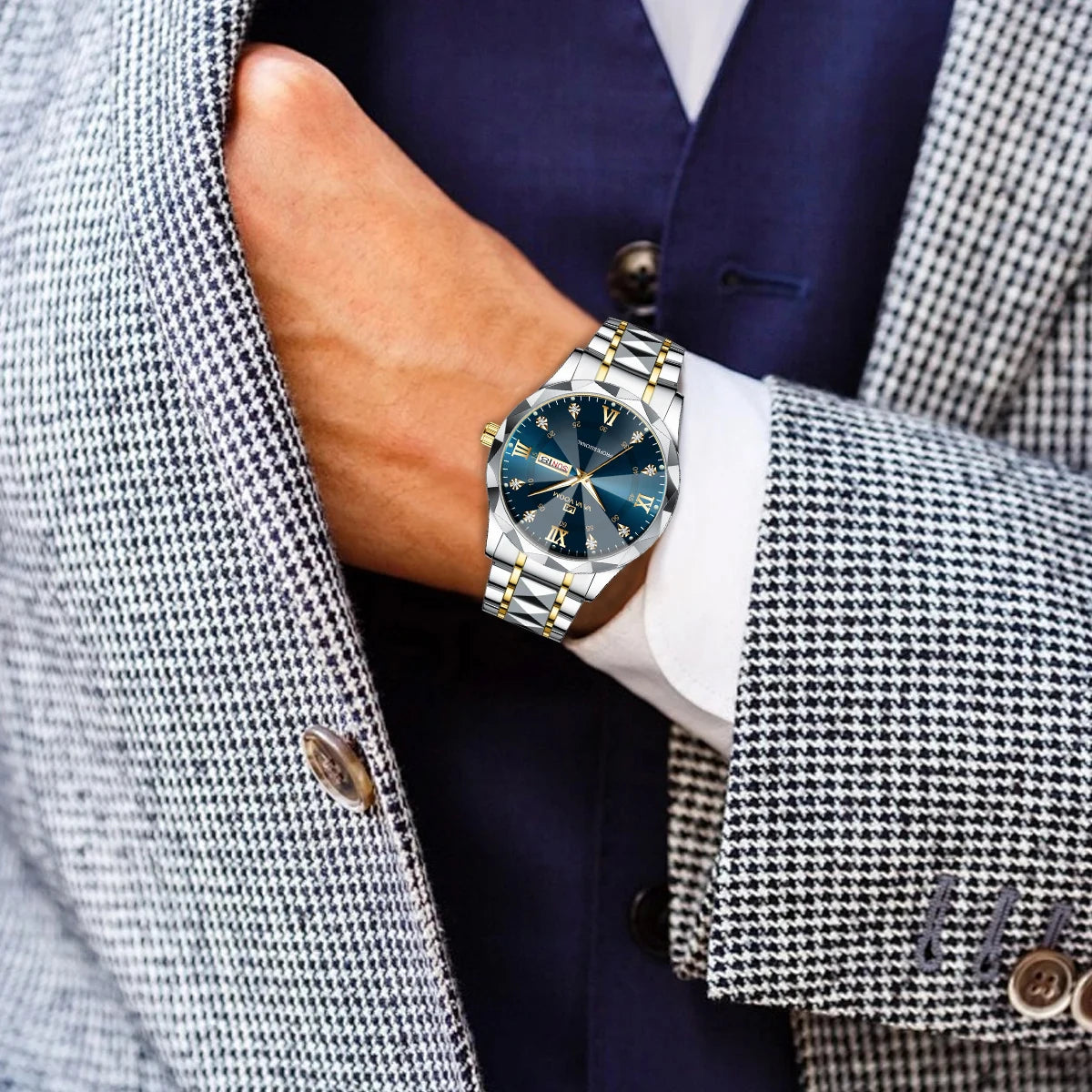 Diamond Dual Calendar Quartz Watch