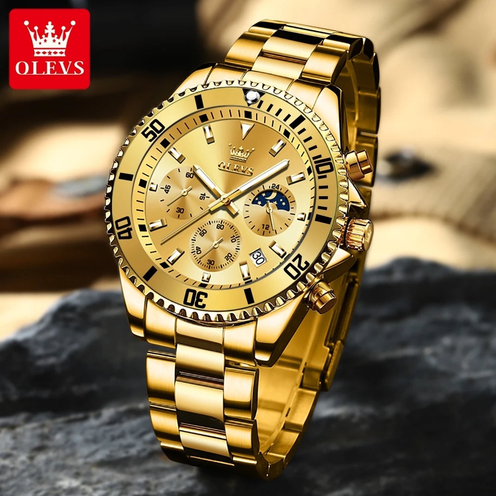 OLEVS Men's Luminous Quartz Watch Steel