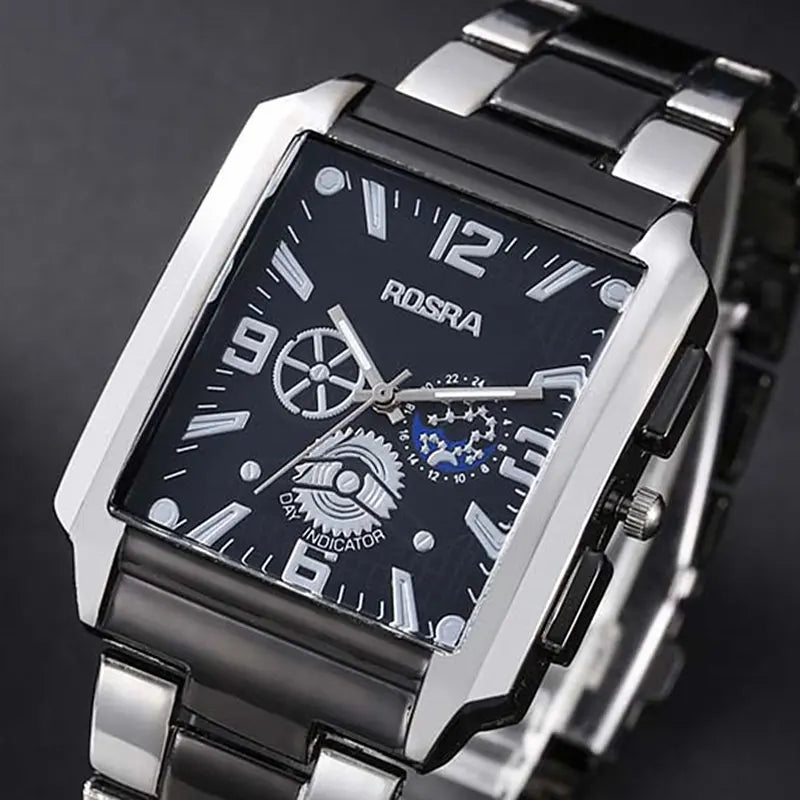 Rectangle Dial Men's Quartz Watch