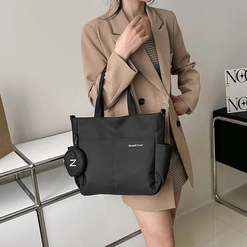 Canvas Crossbody Tote Bag