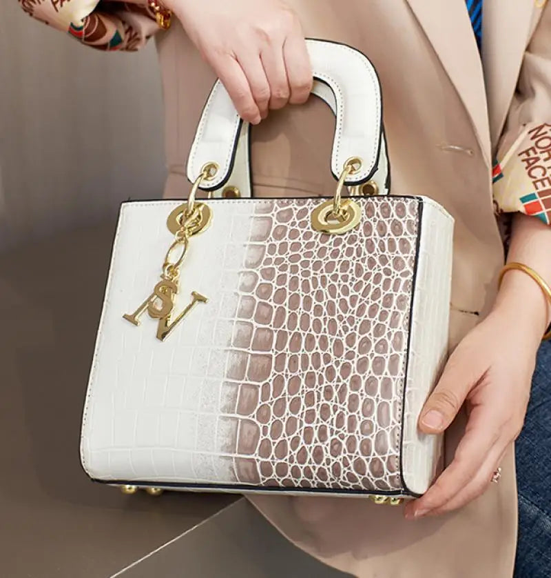 Women's Bright Leather Crossbody Shoulder Bag