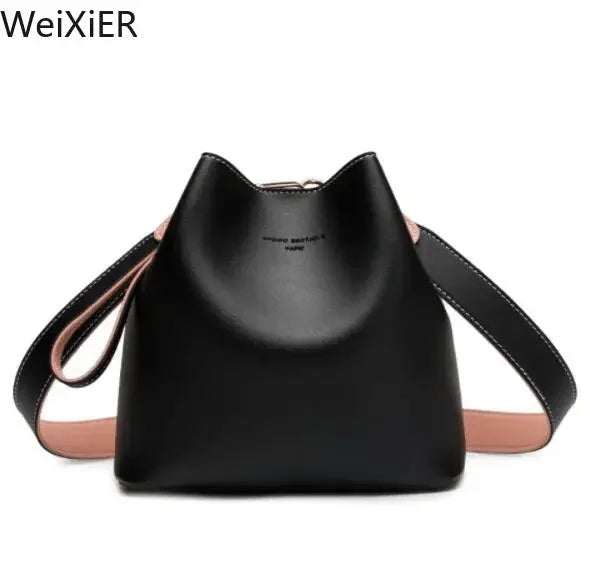 PU Leather Bucket Crossbody Bag