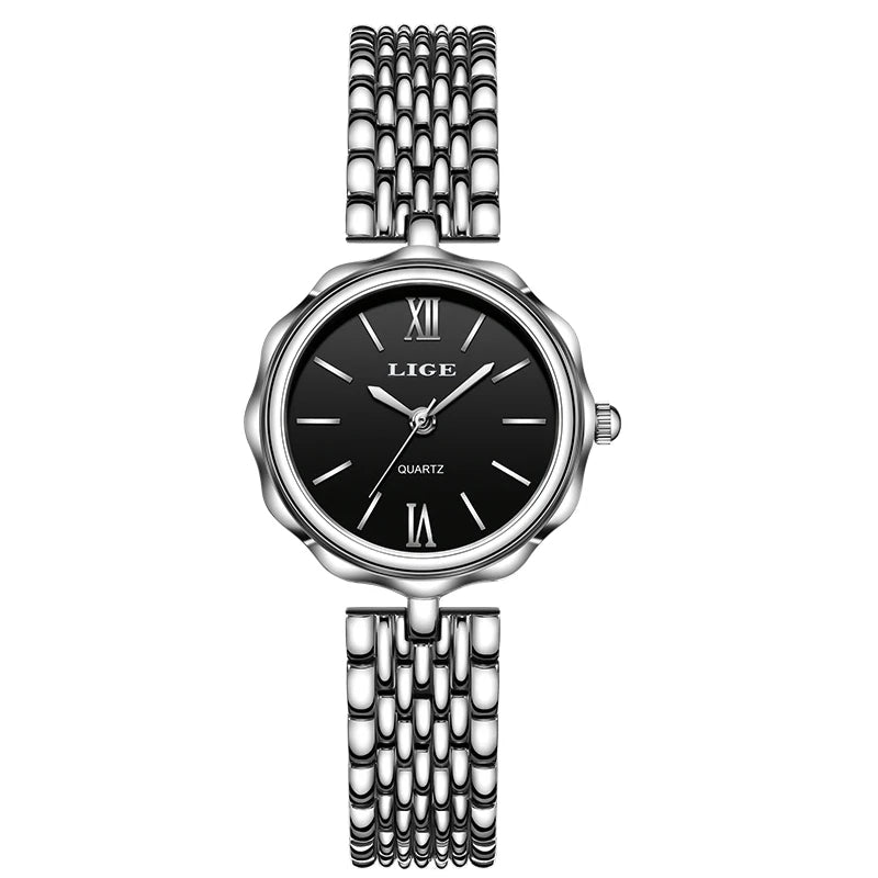 LIGE Small Dial Steel Ladies Watch