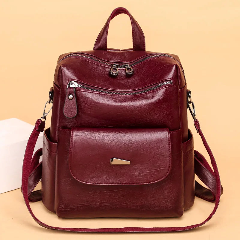 Genuine Leather Women Backpack