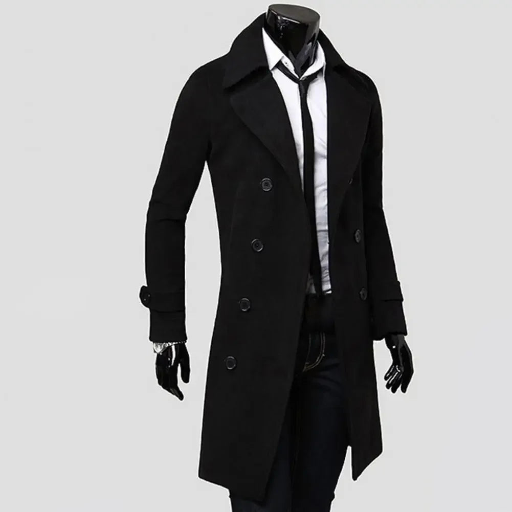 Double-Breasted Men Trench Coat