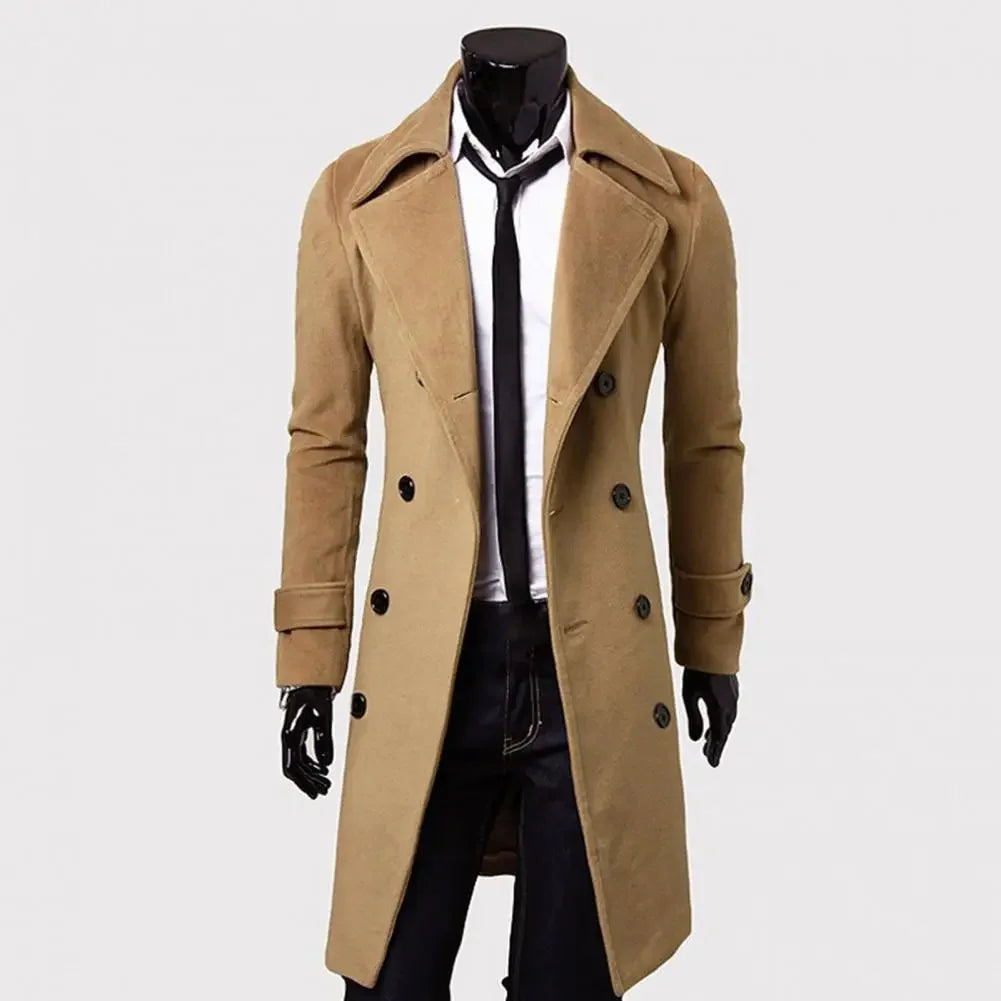 Double-Breasted Men Trench Coat