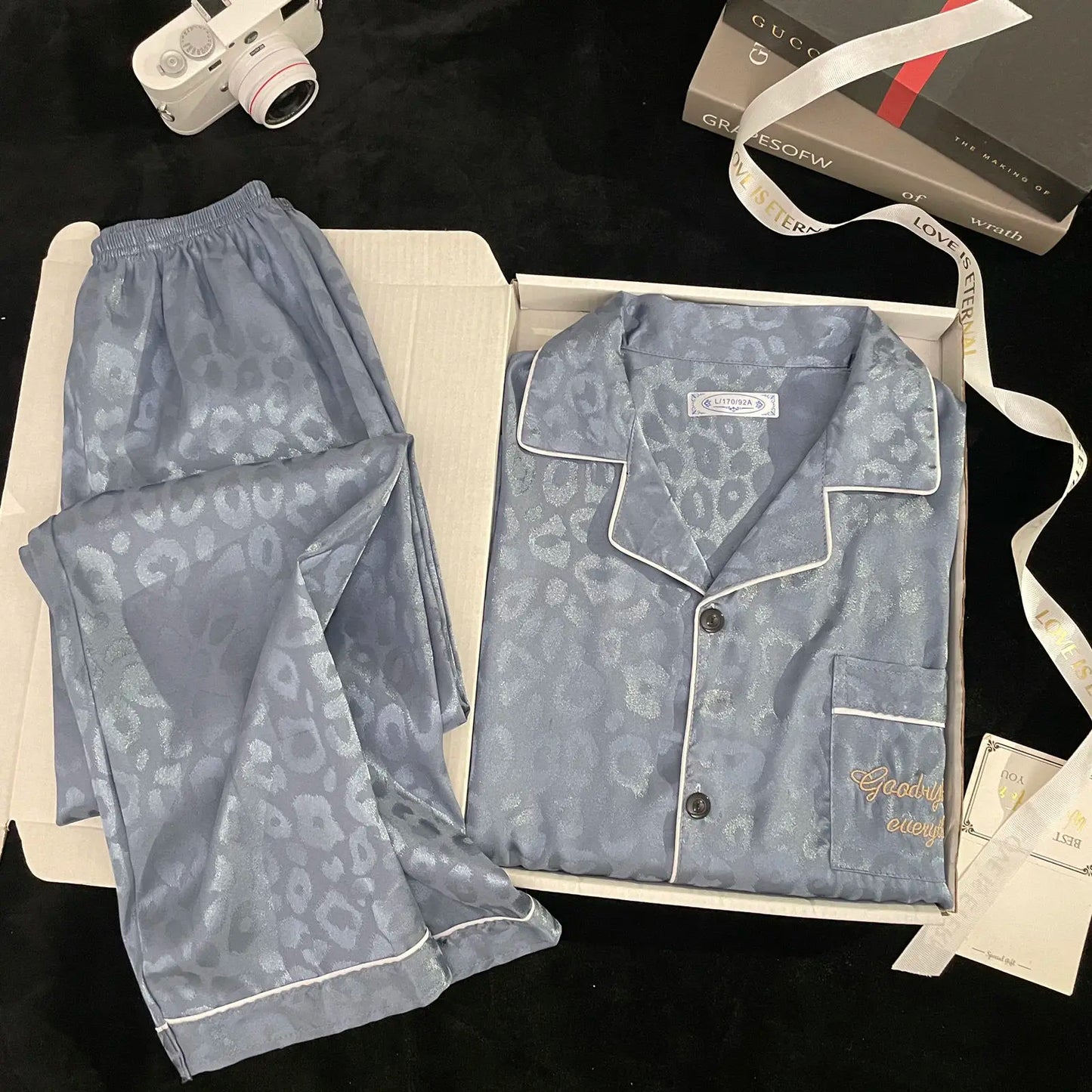 Ice Silk Men Loungewear Pajama Set