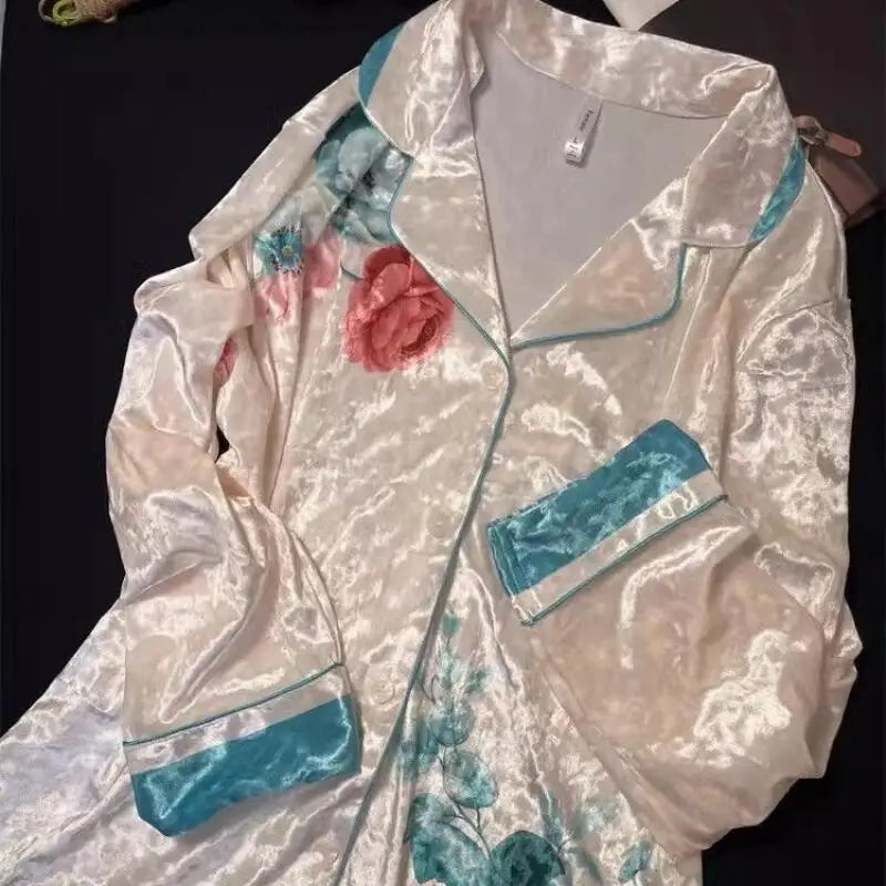 Women's Velvet Floral Pajama Set