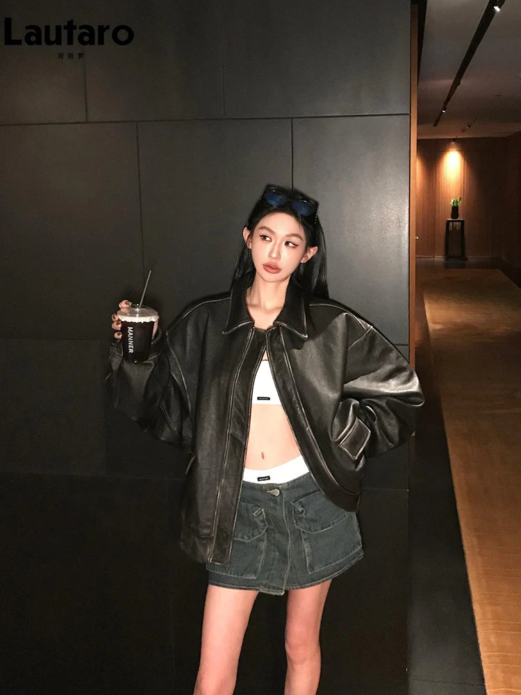 Distressed Faux Leather Jacket