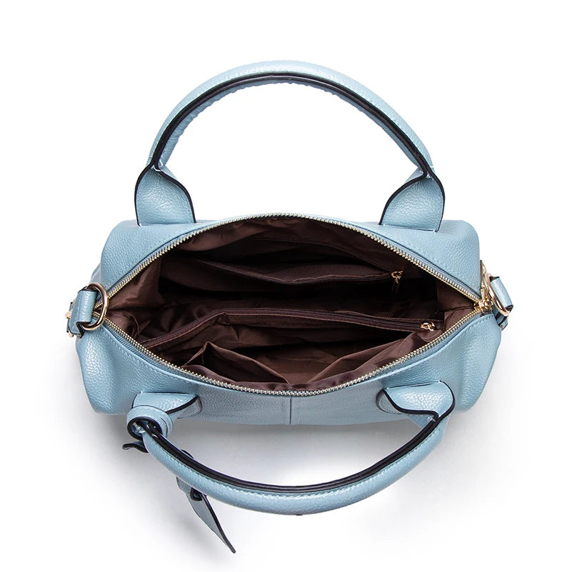Oil Wax Leather Boston Bag