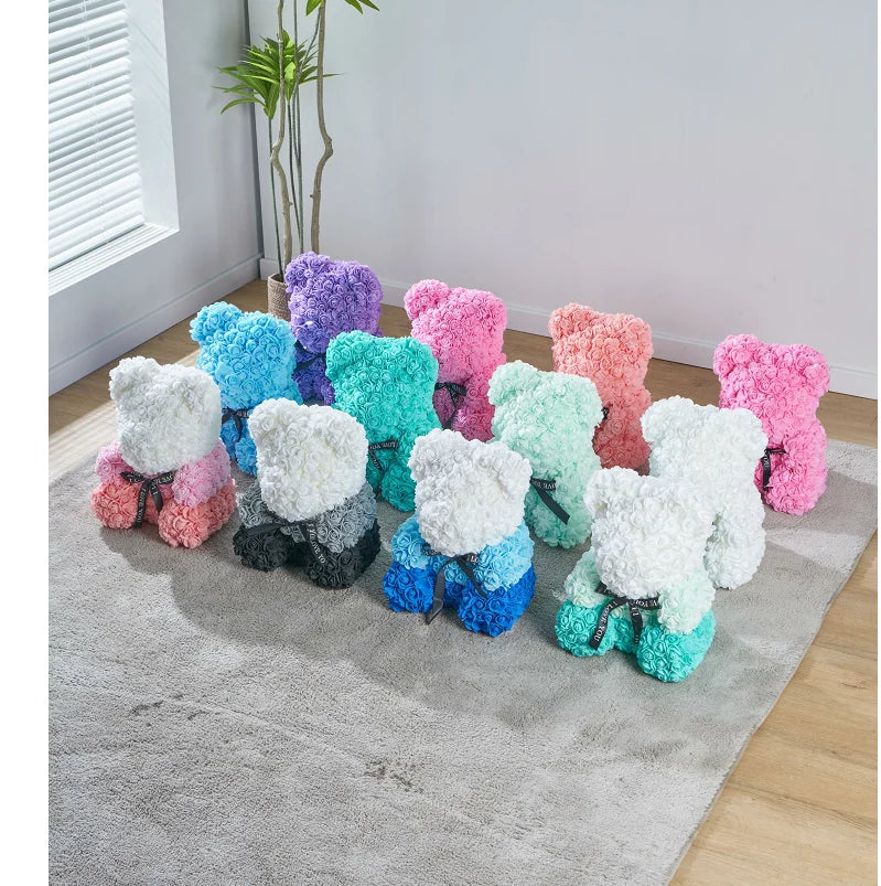 Rose Bear with Simulated Flowers