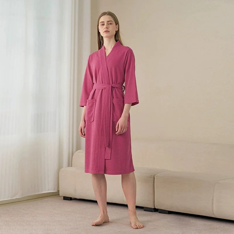 Waffle Pattern Couple Robe