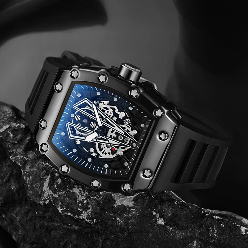 Men's Square Luminous Waterproof Sports Watch