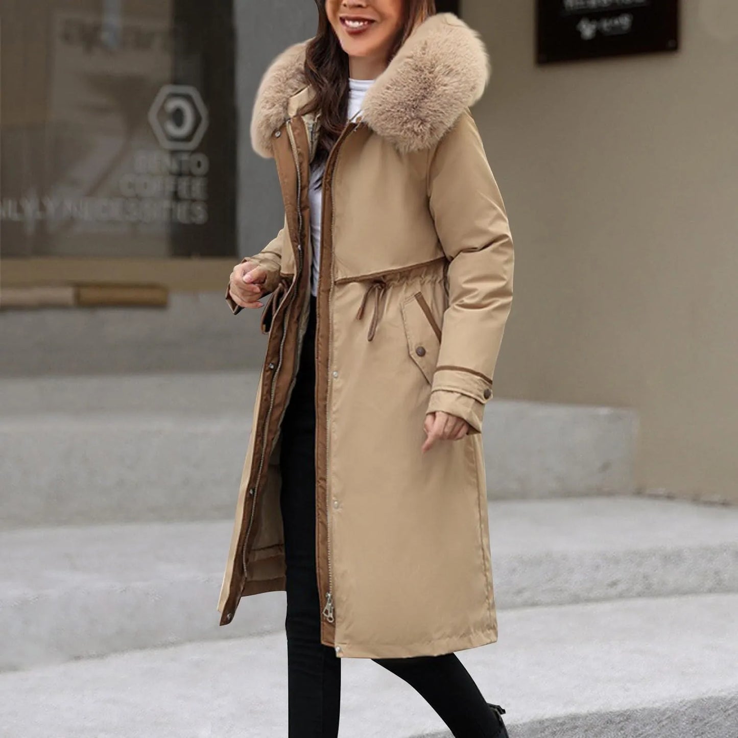 Korean Fleece Women Parka