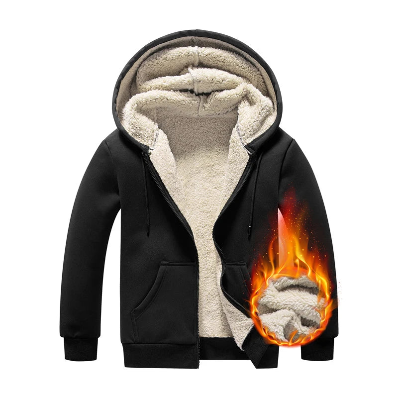 Lambswool Fleece Hooded Jacket