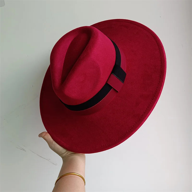 Women's Wide Brim Fedora Hat Retro Style